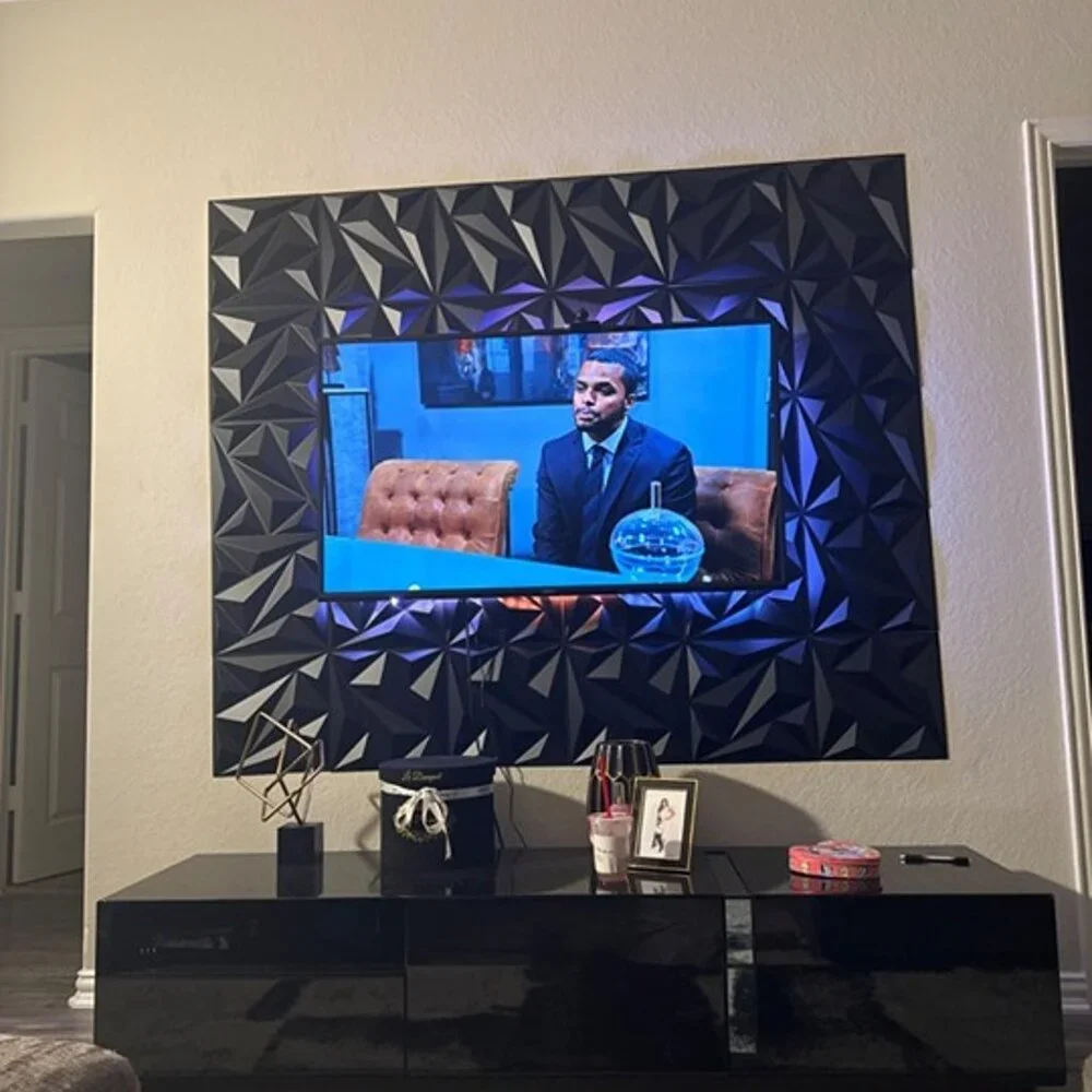Geometric Black Wall Panels